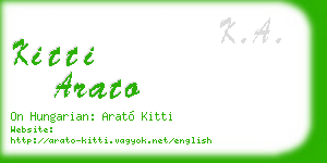 kitti arato business card