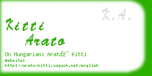 kitti arato business card